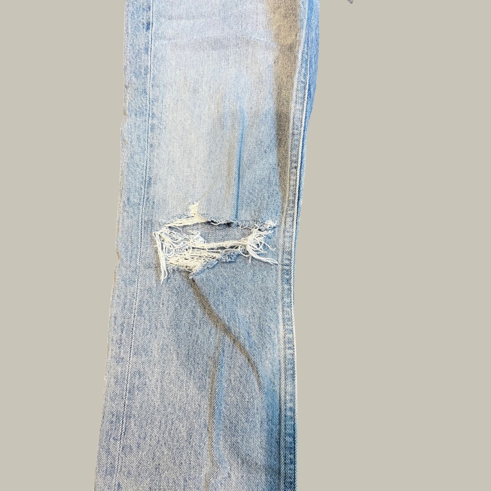 Agolde High Rise Straight Leg Distressed Jeans Light Wash Size 24 Made in USA - Picture 7 of 9